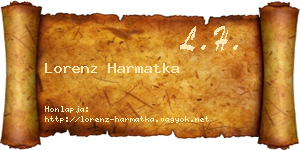 Lorenz Harmatka névjegykártya